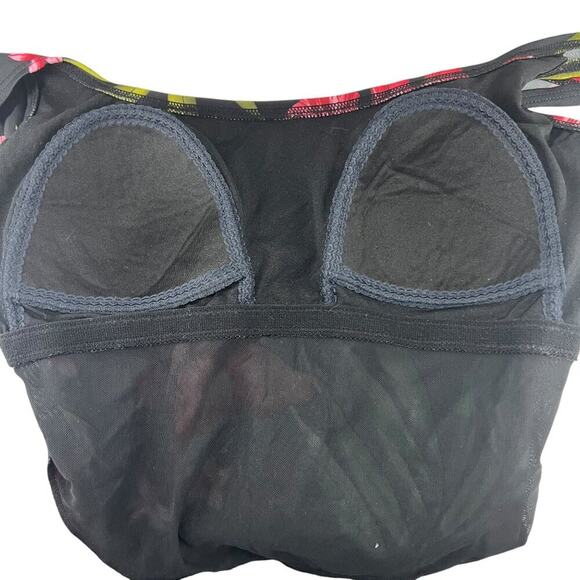 Indigo Bay Red Floral One Piece Sarong Front Swimsuit Womens Size 14 - Picture 3 of 7